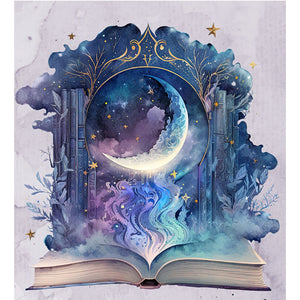 Huancan - Moon On Book - 60*65CM 11CT 3 Stamped Cross Stitch