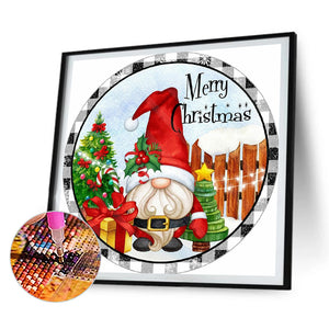 4PCS Gnome 30*30CM(Canvas) Full Round Drill Diamond Painting
