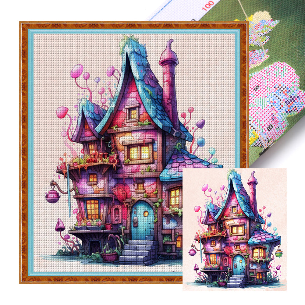 Huancan - Magic House - 60*65CM 11CT 3 Stamped Cross Stitch