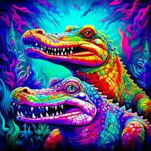 Load image into Gallery viewer, 4PCS Frog, Dolphin, Turtle, Crocodile 30*30CM(Canvas) Full Round Drill Diamond Painting
