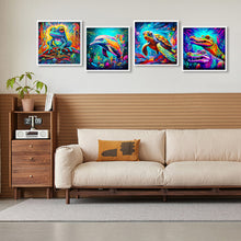 Load image into Gallery viewer, 4PCS Frog, Dolphin, Turtle, Crocodile 30*30CM(Canvas) Full Round Drill Diamond Painting
