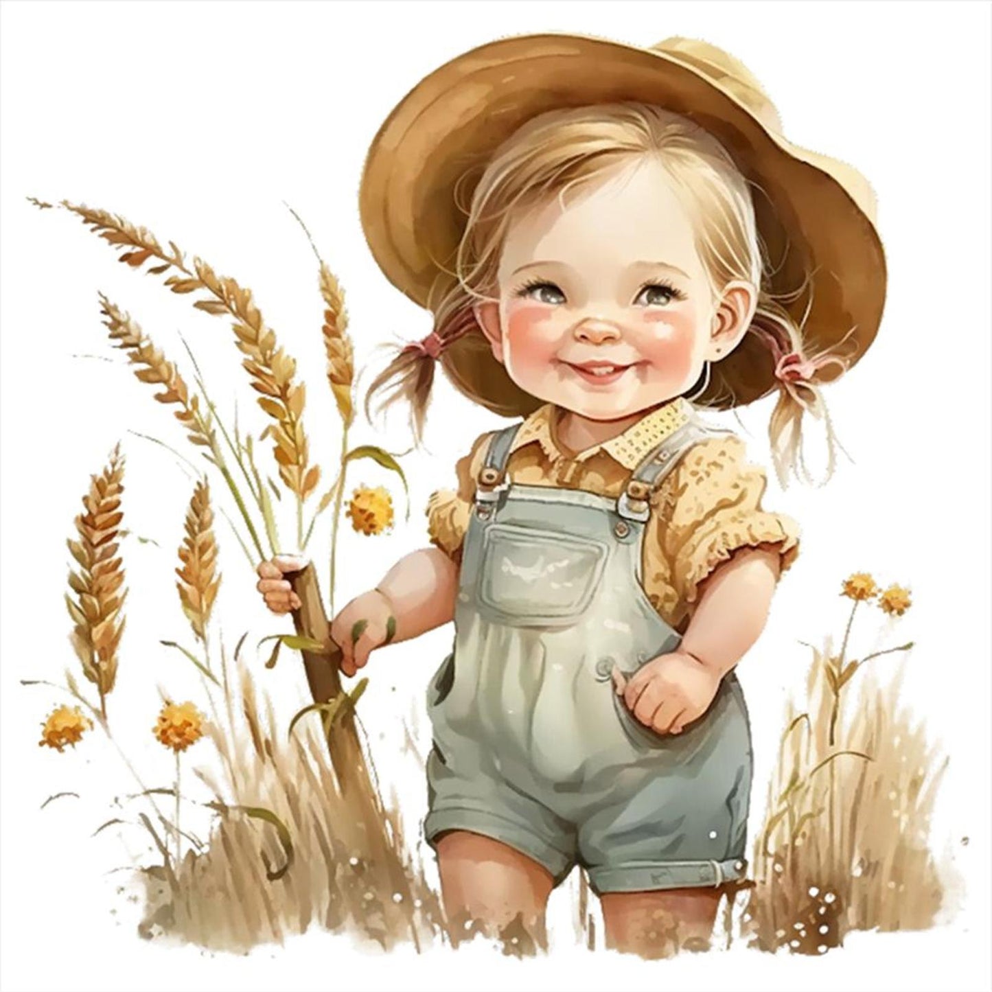 Farm Baby - Full 18CT Stamped Cross Stitch 25x25CM - Huacan
