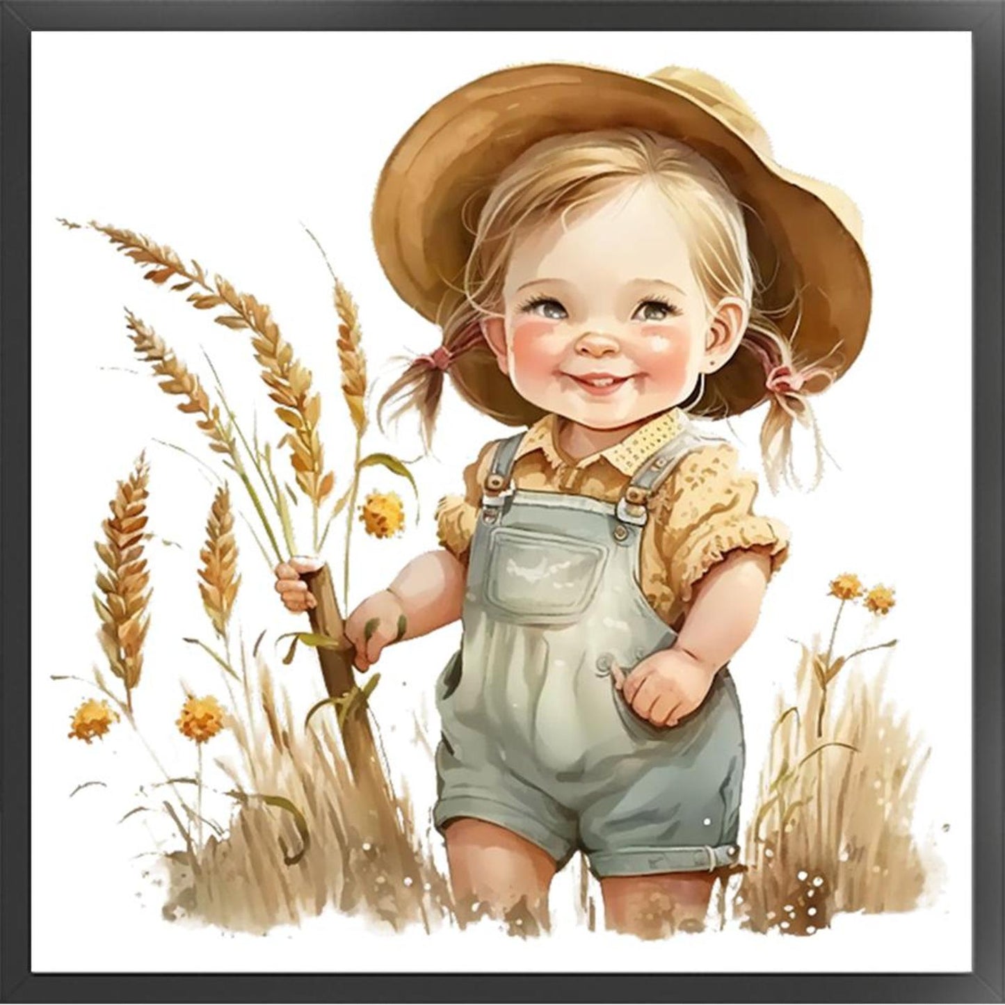Farm Baby - Full 18CT Stamped Cross Stitch 25x25CM - Huacan