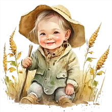 Load image into Gallery viewer, Huancan - Farm Baby - 25*25CM 18CT 2 Stamped Cross Stitch
