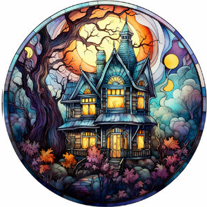 4PCS Halloween Elements 30*30CM(Canvas) Full Round Drill Diamond Painting