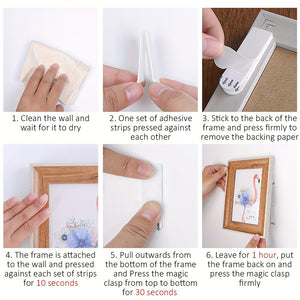 Double Sided Picture Hanging Strips Heavy Duty No Nails Refill (12 pairs L)