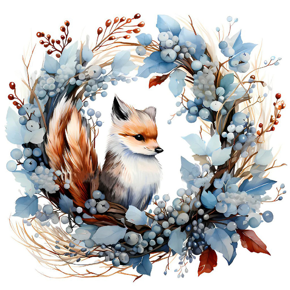 Animals In A Wreath 40*40CM(Canvas) Full Round Drill Diamond Painting