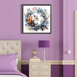 Animals In A Wreath 40*40CM(Canvas) Full Round Drill Diamond Painting