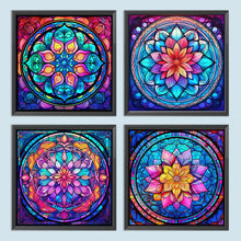 Load image into Gallery viewer, 4PCS Mandala Glass Painting 30*30CM(Canvas) Full Round Drill Diamond Painting
