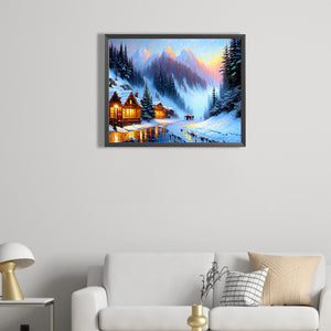Winter Landscape 40*50CM(Picture) Full Square Drill Diamond Painting