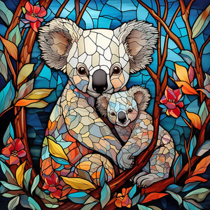 Koala Glass Painting 40*40CM(Canvas) Full Round Drill Diamond Painting