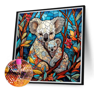 Koala Glass Painting 40*40CM(Canvas) Full Round Drill Diamond Painting