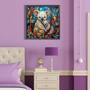 Koala Glass Painting 40*40CM(Canvas) Full Round Drill Diamond Painting