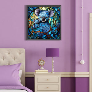 Koala Glass Painting 40*40CM(Canvas) Full Round Drill Diamond Painting