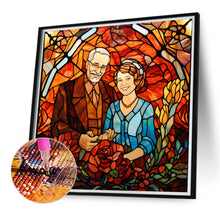 Load image into Gallery viewer, Elderly Couple Glass Painting 40*40CM(Canvas) Full Round Drill Diamond Painting
