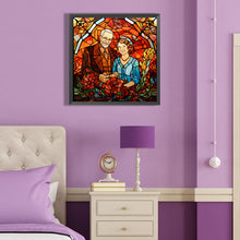 Load image into Gallery viewer, Elderly Couple Glass Painting 40*40CM(Canvas) Full Round Drill Diamond Painting
