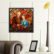 Load image into Gallery viewer, Elderly Couple Glass Painting 40*40CM(Canvas) Full Round Drill Diamond Painting
