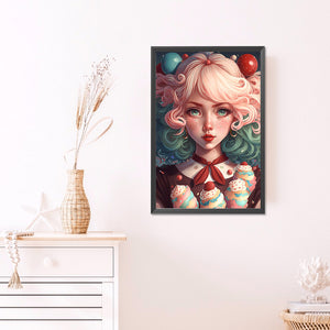 Ice Cream Girl 40*60CM(Picture) Full Round Drill Diamond Painting