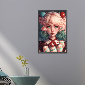 Ice Cream Girl 40*60CM(Picture) Full Round Drill Diamond Painting