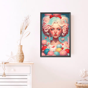 Ice Cream Girl 40*60CM(Picture) Full Round Drill Diamond Painting