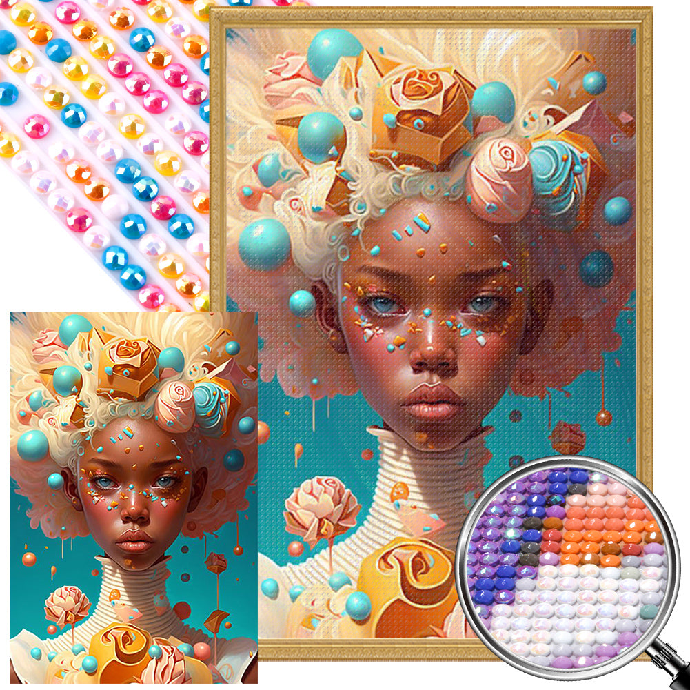 Ice Cream Girl 40*60CM(Picture) Full Round Drill Diamond Painting