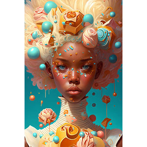 Ice Cream Girl 40*60CM(Picture) Full Round Drill Diamond Painting