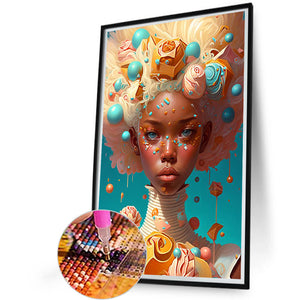 Ice Cream Girl 40*60CM(Picture) Full Round Drill Diamond Painting