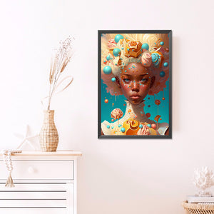 Ice Cream Girl 40*60CM(Picture) Full Round Drill Diamond Painting