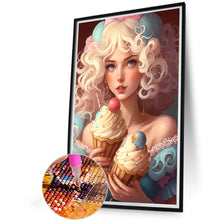 Load image into Gallery viewer, Ice Cream Girl 40*60CM(Picture) Full Round Drill Diamond Painting
