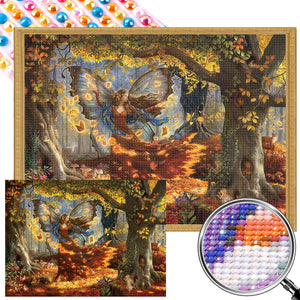 Autumn Fairy 55*40CM(Picture) Full Round Drill Diamond Painting