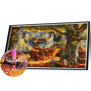 Autumn Fairy 55*40CM(Picture) Full Round Drill Diamond Painting