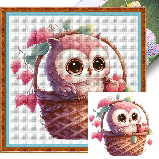 Owl - Full 18CT Stamped Cross Stitch 20x20CM - Huacan