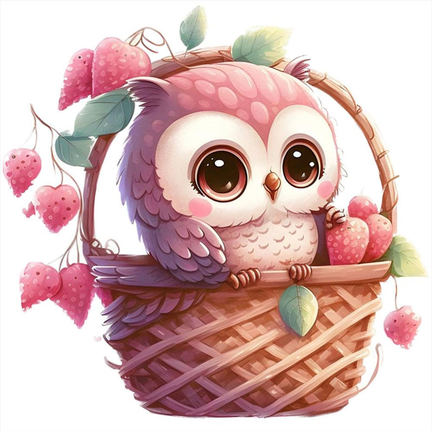 Owl - Full 18CT Stamped Cross Stitch 20x20CM - Huacan