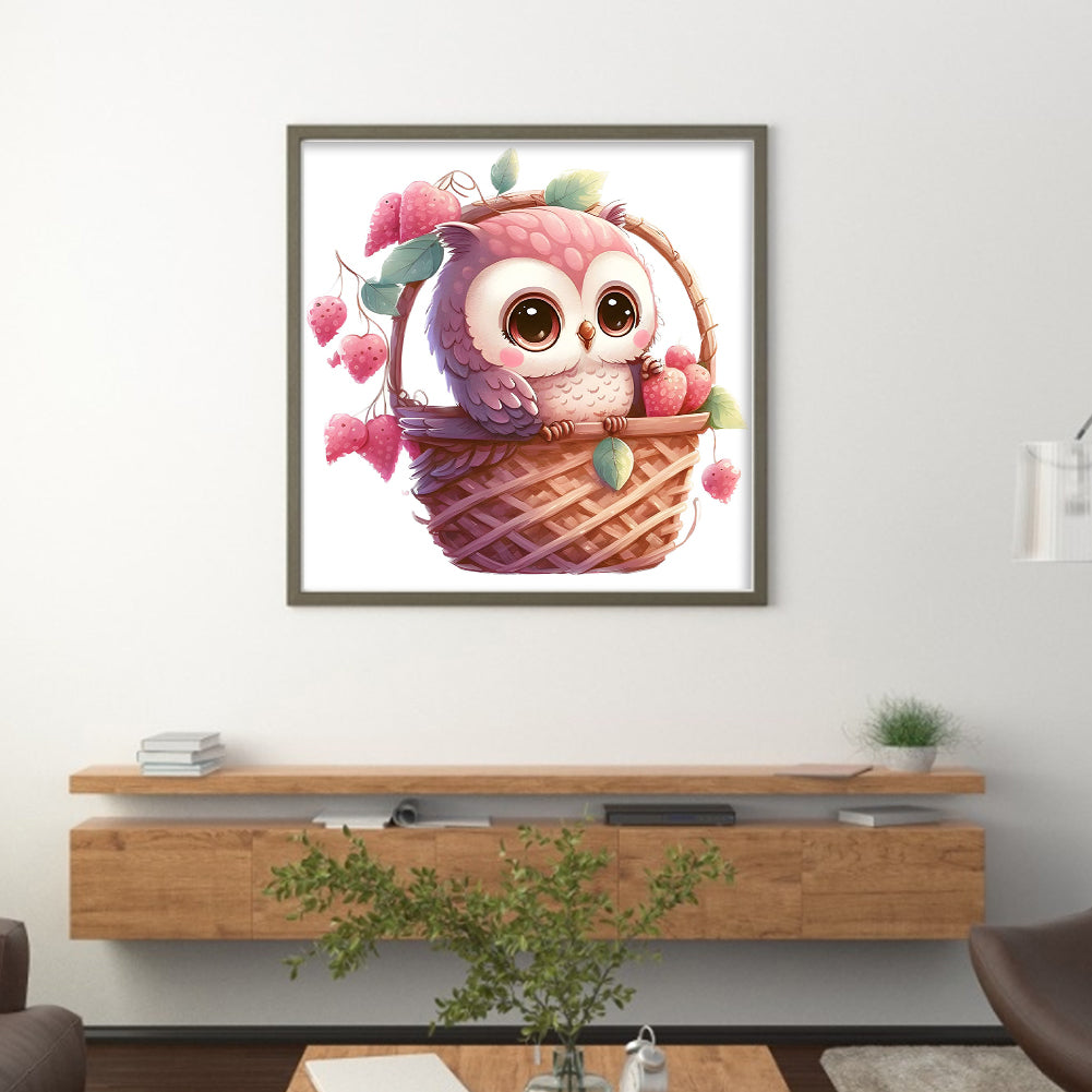 Owl - Full 18CT Stamped Cross Stitch 20x20CM - Huacan