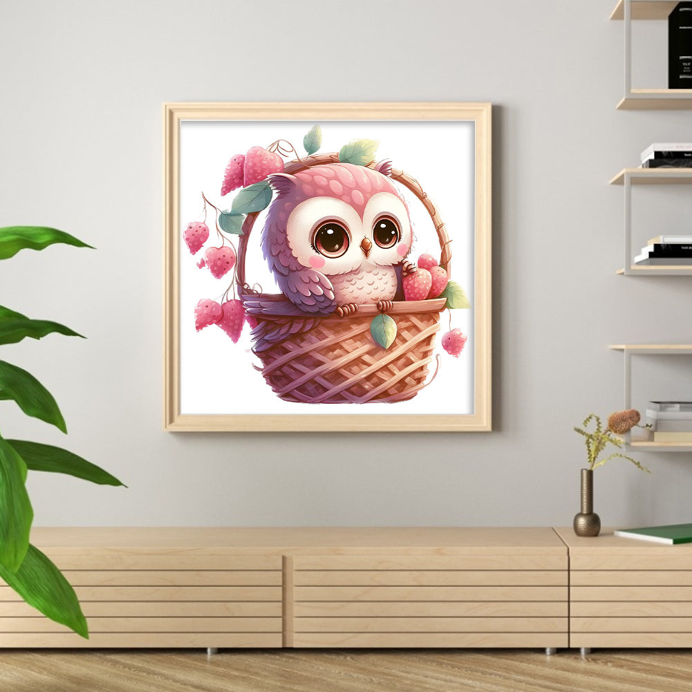 Owl - Full 18CT Stamped Cross Stitch 20x20CM - Huacan