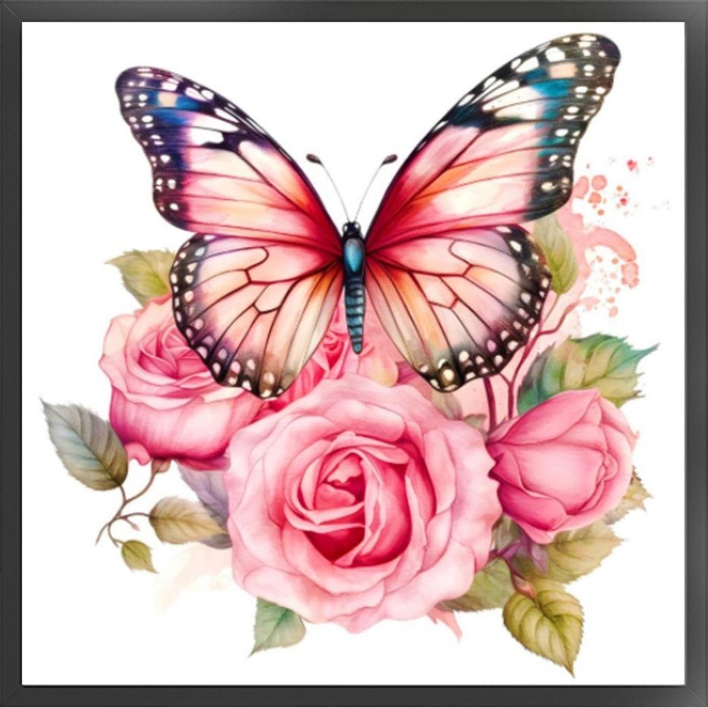 Butterfly - Full 18CT Stamped Cross Stitch 20x20CM - Huacan