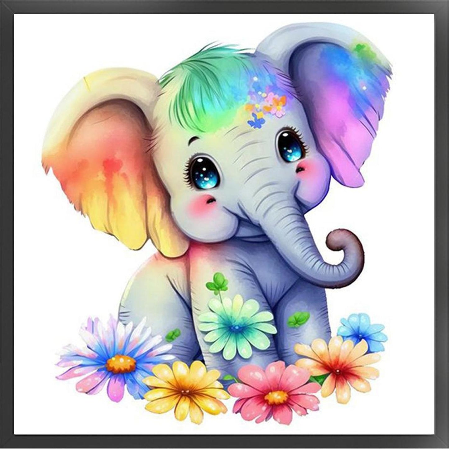 Elephant - Full 18CT Stamped Cross Stitch 20x20CM - Huacan
