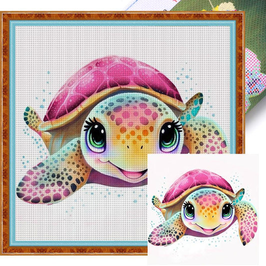 Tortoise - Full 18CT Stamped Cross Stitch 20x20CM - Huacan