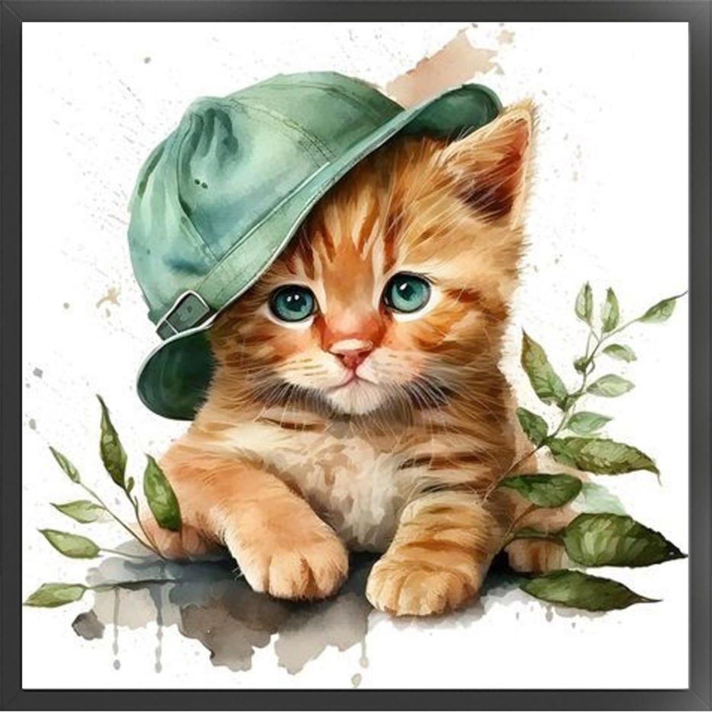 Cat - Full 18CT Stamped Cross Stitch 20x20CM - Huacan