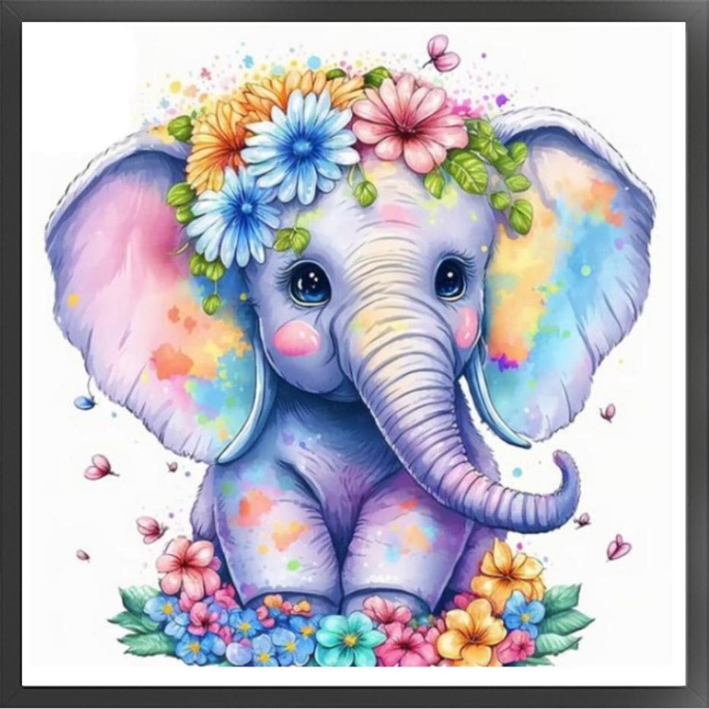 Elephant - Full 18CT Stamped Cross Stitch 20x20CM - Huacan
