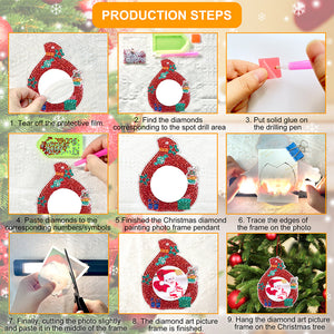 4PCS Photo Frame Christmas Photo Frame Hanging Diamond Painting (1)