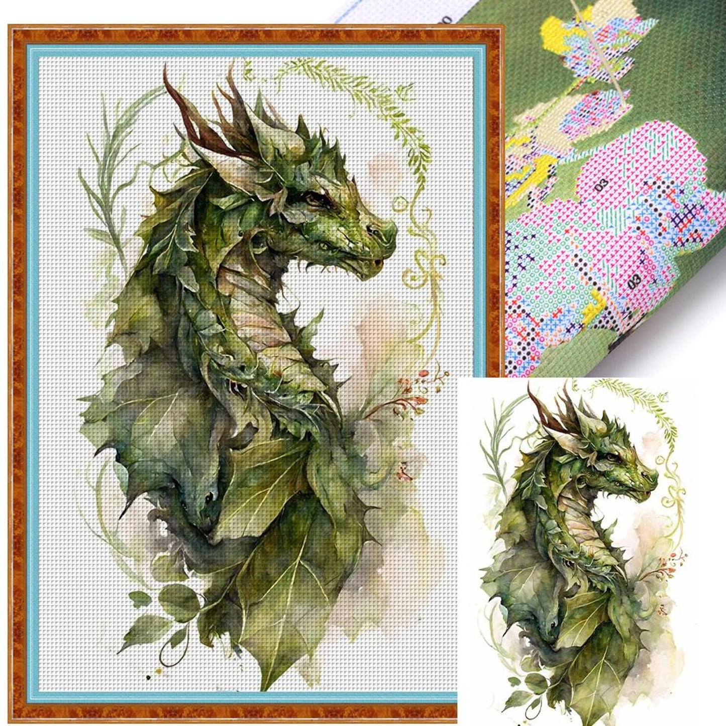 Dragon - Full 11CT Stamped Cross Stitch 50x70CM - Yishu