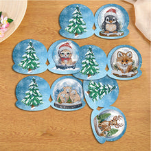 Load image into Gallery viewer, Christmas 12PCS DIY Xmas Critter Diamond Painting Greeting Card Set for Festivals Gifts
