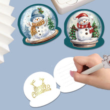 Load image into Gallery viewer, Christmas 12PCS DIY Snowman Crystal Ball Diamond Painting Greeting Card Set for Festivals
