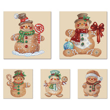 Load image into Gallery viewer, Christmas 5PCS DIY Xmas Gingerbread Man Diamond Painting Greeting Card Set for Festivals
