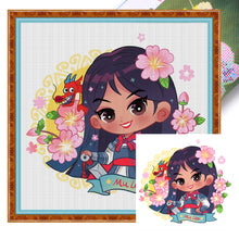 Load image into Gallery viewer, Huancan - Mulan - 50*50CM 9CT 4 Stamped Cross Stitch
