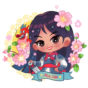 Huancan - Mulan - 50*50CM 9CT 4 Stamped Cross Stitch