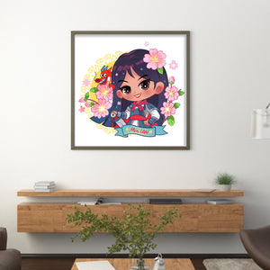 Huancan - Mulan - 50*50CM 9CT 4 Stamped Cross Stitch
