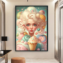 Load image into Gallery viewer, Huancan - Ice Cream Girl - 45*65CM 11CT 3 Stamped Cross Stitch

