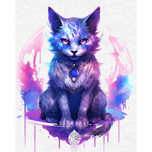 Huancan - Watercolor Cat - 50*60CM 11CT 3 Stamped Cross Stitch